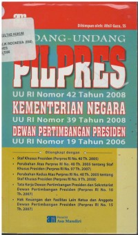 Undang-undang pilpres UU RI nomor 42 tahun 2008