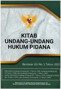 Kitab Undang-Undang Hukum Pidana Berdasar UU No. 1 2023