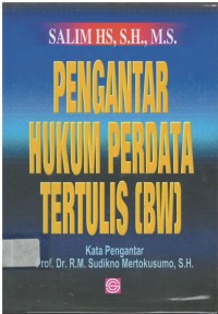 Pengantar hukum perdata tertulis (BW)