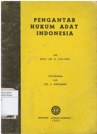 Pengantar hukum adat Indonesia