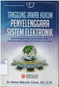 Tanggung jawab hukum penyelenggaraan sistem elektronik