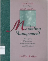Marketing management : analysis, planning, impementation and control