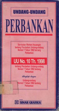 Undang-Undang Perbankan 1998: UU No.10 tahun 1998